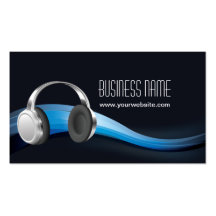 Cool Music Waves and Headphone Business Card