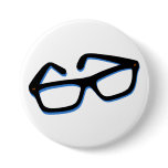Cool Nerd Glasses in Black & White buttons