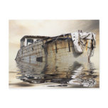cool old boat postcard