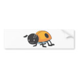 Cool Orange Baby Ladybug Cartoon bumper stickers