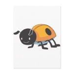 Cool Orange Baby Ladybug Cartoon postcards