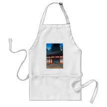 Cool oriental japanee Hasui Kawase night village Apron