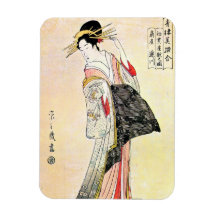 Cool oriental japanese classic geisha lady art rectangular magnet