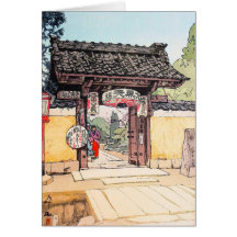 Cool oriental japanese classic Little Templa Gate Greeting Cards