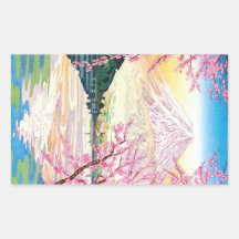 Cool oriental japanese Fuji spring cherry tree art Sticker
