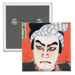Cool oriental  japanese kabuki actor painting art pin