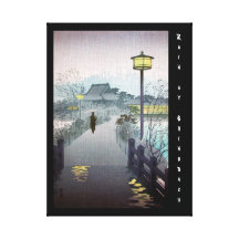 Cool oriental japanese shiro night rain shinobazu canvas print