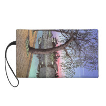 Cool oriental japanese sunset watercolour painting wristlet purses