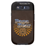 Cool Papa Bear, Brown/Blue/Gold Dad Gift Galaxy S3 Case