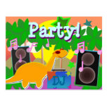Cool Party DJ Dinosaur Postcard