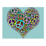 Cool Peace Love Heart Postcards