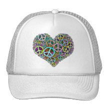 Cool Peace Love Heart Trucker Hat