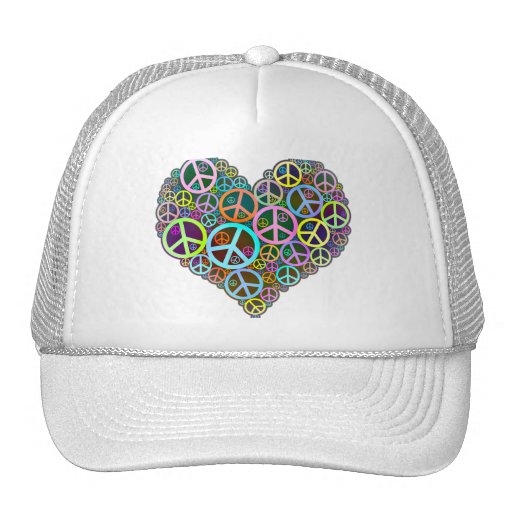 Cool Peace Love Heart Trucker Hat