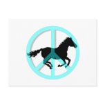 Cool peace symbol horse postcards
