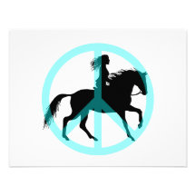 Cool peace symbol horse rider custom invites