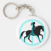 Cool peace symbol horse rider key chains