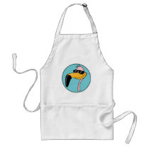 cool pink flamingo in sunglasses aprons