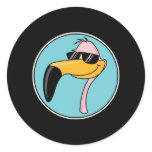 cool pink flamingo in sunglasses stickers