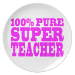 Cool Pink Gifts 4 Teachers 100% Pure Super Teacher Party Plate