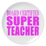 Cool Pink Gifts for Teachers : Super Teacher Party Plate
