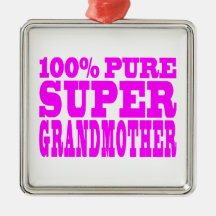 Cool Pink Grandmothers Super Grandmother Christmas Ornament