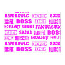 Cool Pink Modern Design for Bosses  Positive Words Gallery Wrapped Canvas