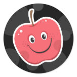 Cool red apple on black background stickers