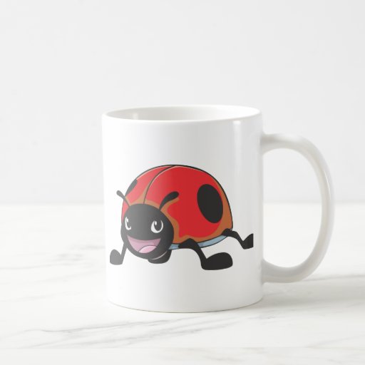 Cool Red Baby Ladybug Cartoon Coffee Mugs
