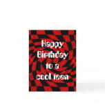 Cool red punk abstract birthday for teens cards