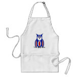 Cool red white and blue owl aprons