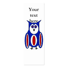 Cool red white and blue owl business card template