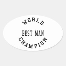 Cool Retro Best Men : World Champion Best Man Oval Stickers