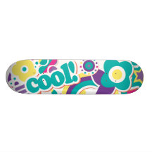 cool retro girly sticker collage 2 skate deck