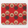 Cool retro owl & circles pattern mouse pads