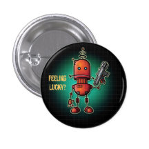 Cool Robot Sam 'Feeling Lucky?' Pin