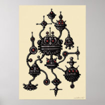 Cool robotics graphic art poster