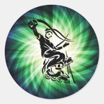 Cool Rollerblade Gift Round Stickers