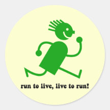 Cool running round stickers