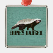 Cool Rustic Honey Badger Christmas Ornament