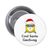 Cool Santa GeoSwag Geocaching Swag Pin