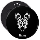 Cool Simple Elegant Classic Black White Tribal Buttons