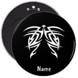 Cool Simple Elegant Classic Black White Tribal Pinback Buttons