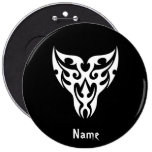 Cool Simple Elegant Classic Black White Tribal Buttons