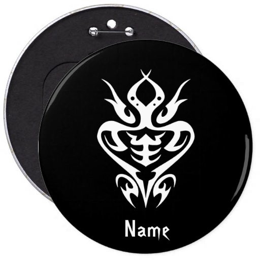 Cool Simple Elegant Classic Black White Tribal Buttons