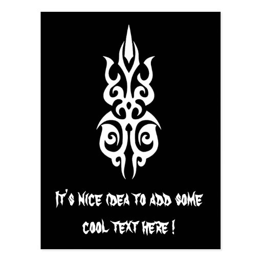 Cool Simple Elegant Classic Black White Tribal Post Card
