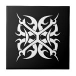 Cool Simple Elegant Classic Black White Tribal Ceramic Tile