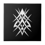 Cool Simple Elegant Classic Black White Tribal Ceramic Tile