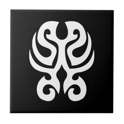Cool Simple Elegant Classic Black White Tribal Ceramic Tiles