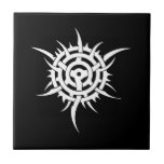 Cool Simple Elegant Classic Black White Tribal Tile