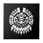Cool Simple Elegant Classic Black White Tribal Tile